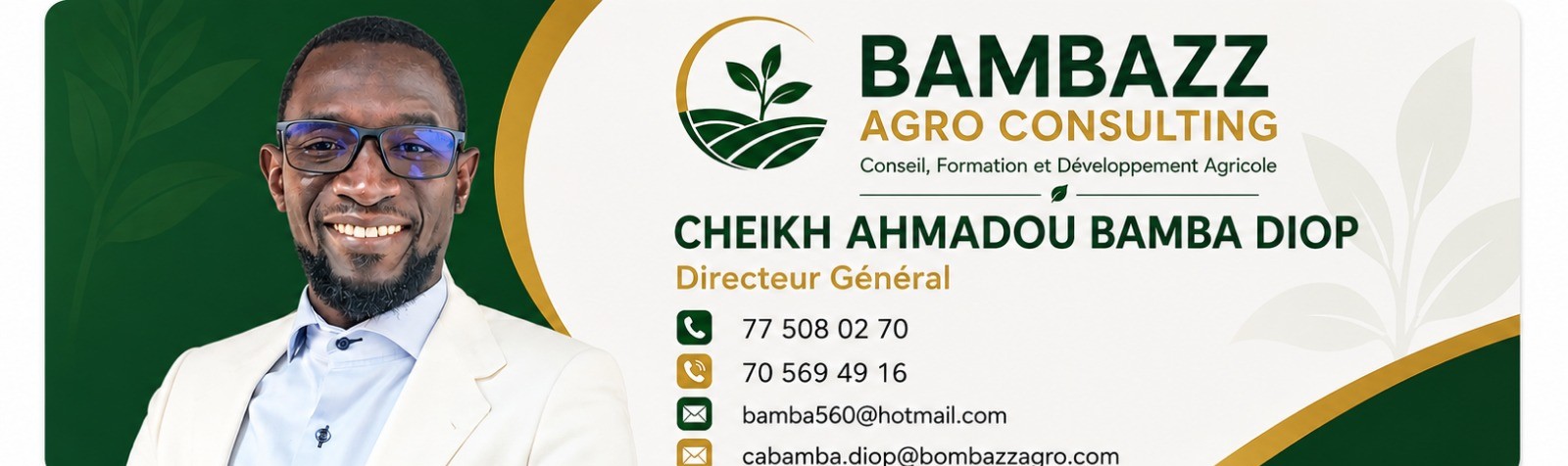 Carte de visite Cheikh Ahmadou Bamba Diop — recto