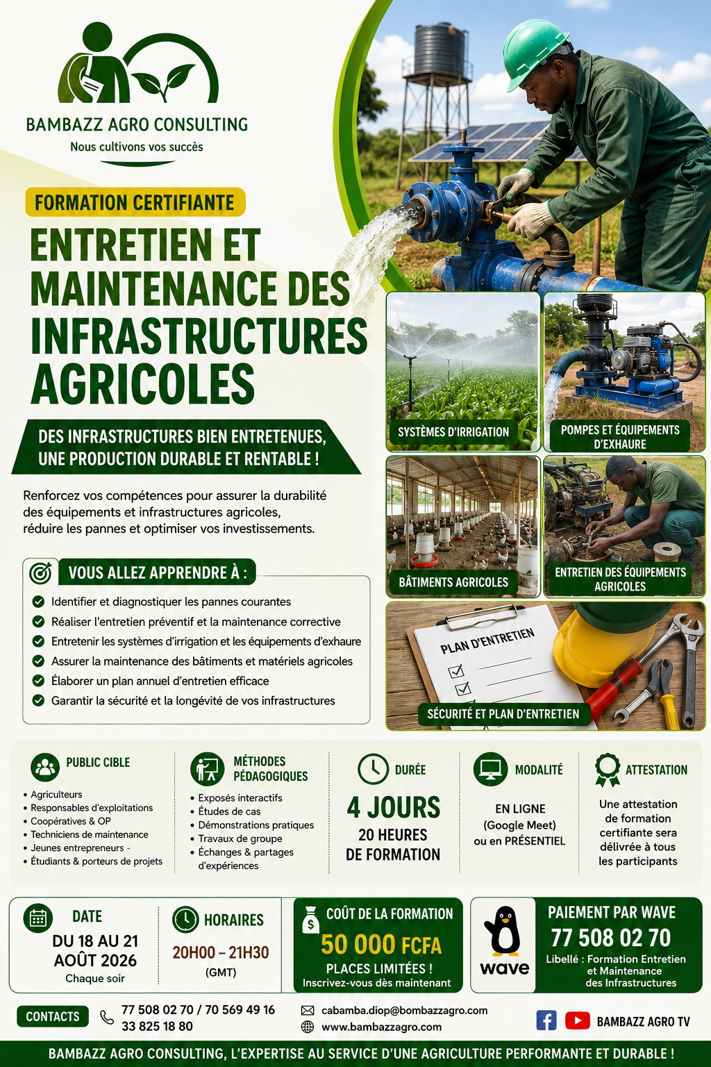 Entretien et maintenance des infrastructures et équipements agricoles : assurer la durabilité des investissements