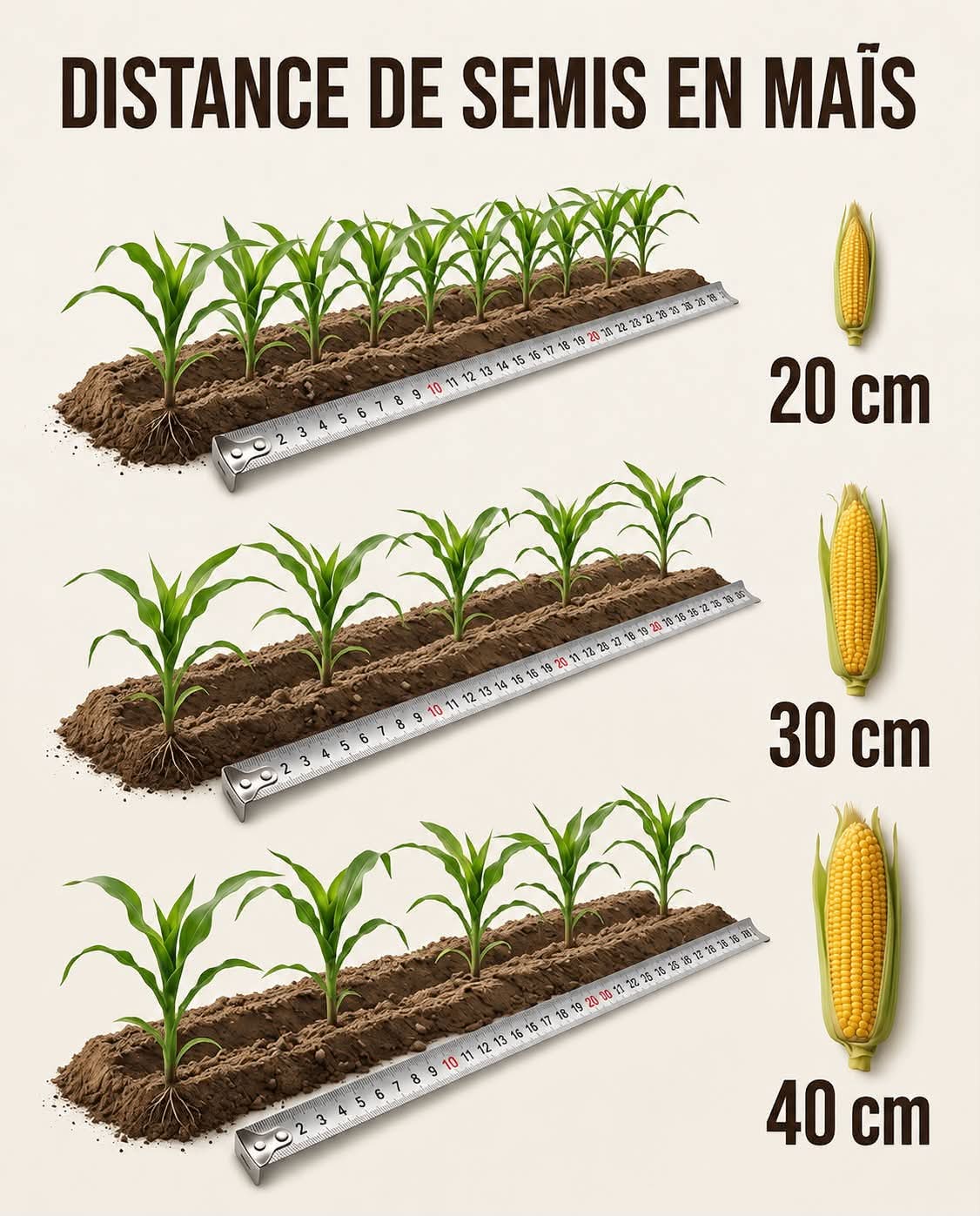Distance de semis du mais